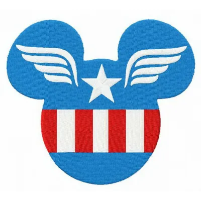 Preview of Captain Mickey embroidery design featuring a playful interpretation of a superhero theme.