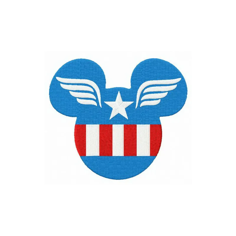 Preview of Captain Mickey embroidery design featuring a playful interpretation of a superhero theme.