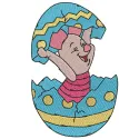 Easter surprise embroidery design featuring Tigger, Eeyore, Piglet, and Heffalump for festive stitching projects.