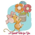 Preview of 'A Special Wish for You' embroidery design featuring charming mice, ideal for creative stitching projects.