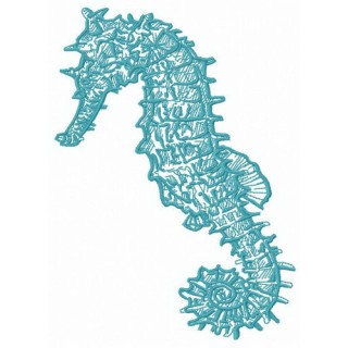 Blue seahorse embroidery design - Embroidery Design