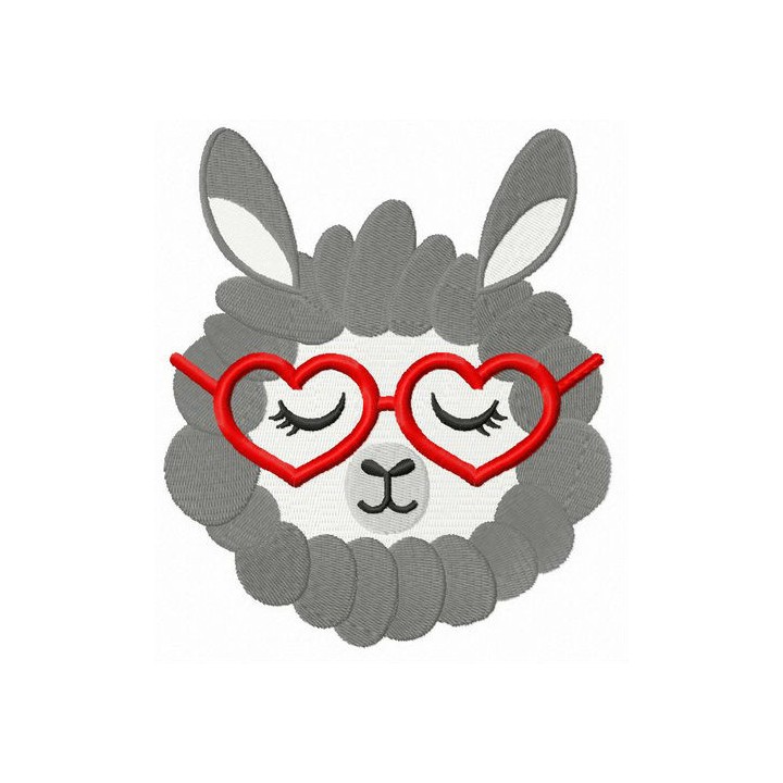 Sleepy llama embroidery design - Embroidery Design