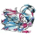 Swan in my dreams embroidery design showcasing a serene bird motif, ideal for stitching on pillows or blankets.