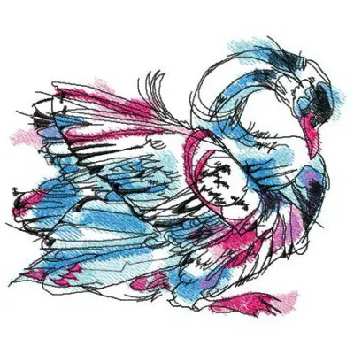 Swan in my dreams embroidery design showcasing a serene bird motif, ideal for stitching on pillows or blankets.