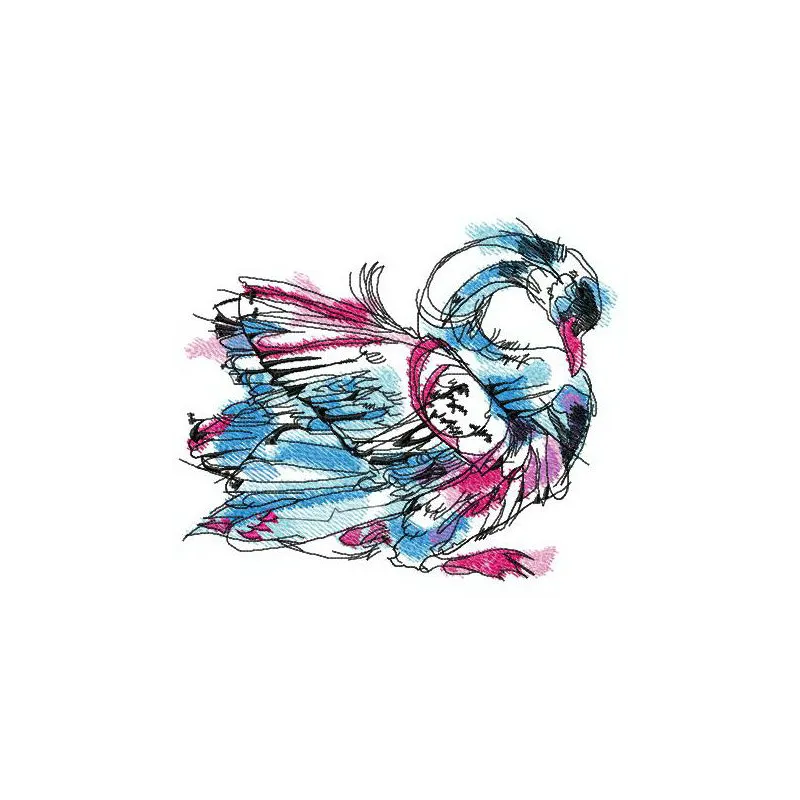 Swan in my dreams embroidery design showcasing a serene bird motif, ideal for stitching on pillows or blankets.