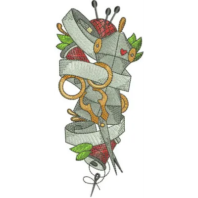 Preview of a fashion designer's set embroidery design featuring stylish motifs for creative stitching projects.