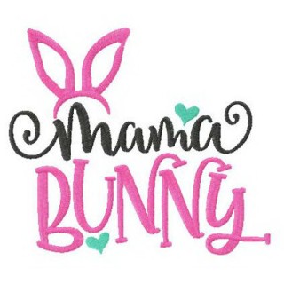Mama bunny embroidery design - Embroidery Design