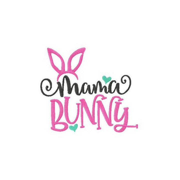 Mama bunny embroidery design - Embroidery Design