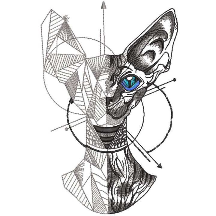 How to draw a cat embroidery design - Embroidery Design