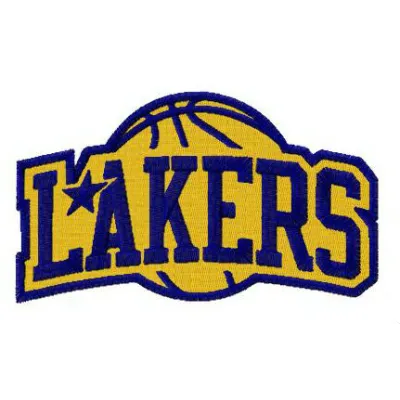 Los Angeles Lakers logo embroidery design showcasing vibrant colors and intricate stitching for sports enthusiasts.