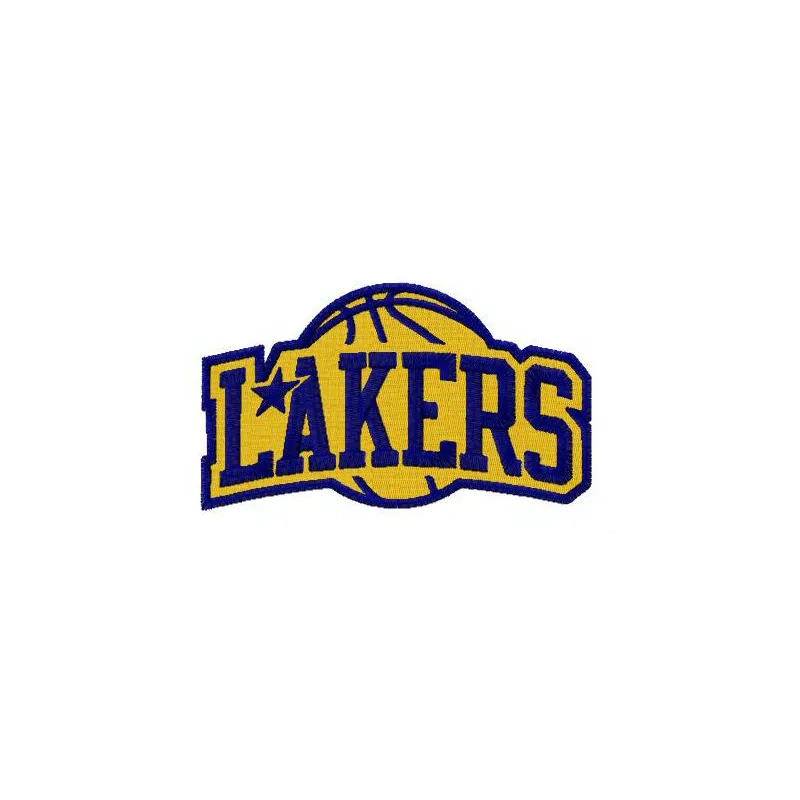 Los Angeles Lakers logo embroidery design showcasing vibrant colors and intricate stitching for sports enthusiasts.