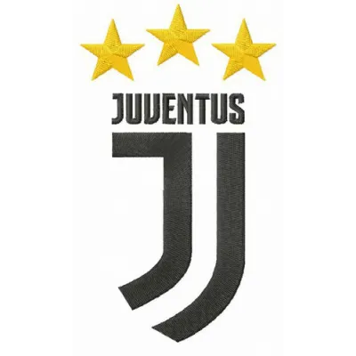 Juventus logo embroidery design showcasing intricate stitching patterns for football enthusiasts.