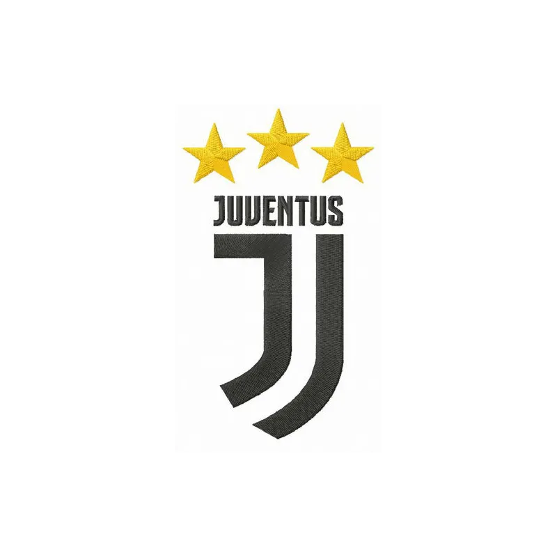Juventus logo embroidery design showcasing intricate stitching patterns for football enthusiasts.