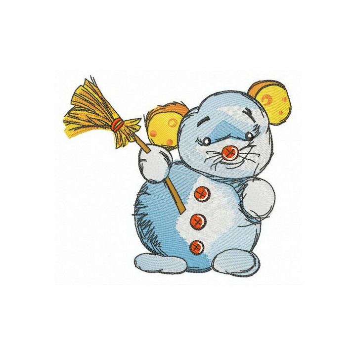 Snowmouse embroidery design - Embroidery Design