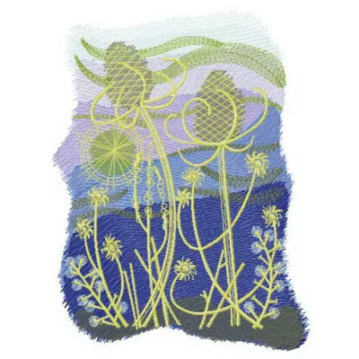 Preview of the Quiet Night embroidery design featuring delicate floral motifs, perfect for stitching on home decor.