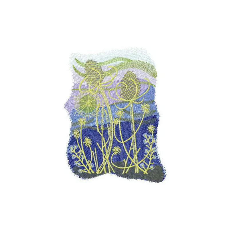 Preview of the Quiet Night embroidery design featuring delicate floral motifs, perfect for stitching on home decor.