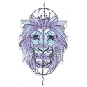 Symmetrical lion embroidery design, showcasing intricate details and bold lines for creative stitching projects.