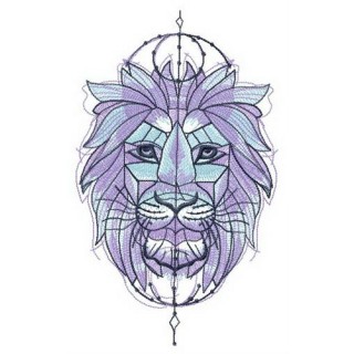 Symmetrical lion embroidery design - Embroidery Design