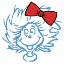 Pretty Miss Thing embroidery design inspired by Dr. Seuss, showcasing whimsical stitched motifs for creative projects.