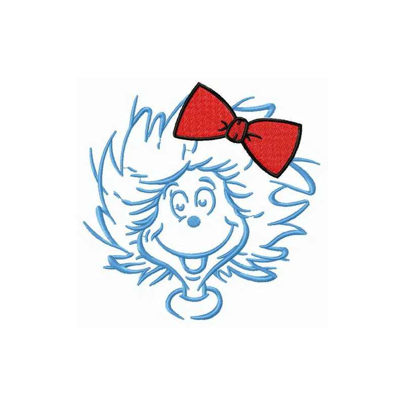 Pretty Miss Thing embroidery design inspired by Dr. Seuss, showcasing whimsical stitched motifs for creative projects.