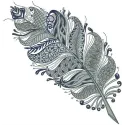 Gorgeous feather embroidery design showcased on a fabric, ideal for enhancing various stitched projects.