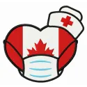 Canadian nurses embroidery design showcasing stitched motifs ideal for t-shirts and tote bags.