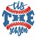 Tis the season embroidery design featuring festive lettering, ideal for holiday-themed projects and decorations.
