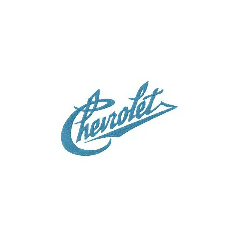 Chevrolet logo embroidery design preview showcasing intricate stitching patterns for enthusiasts and crafters.