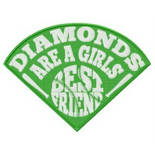 Diamonds are girl's best friend fan embroidery design - Embroidery Design