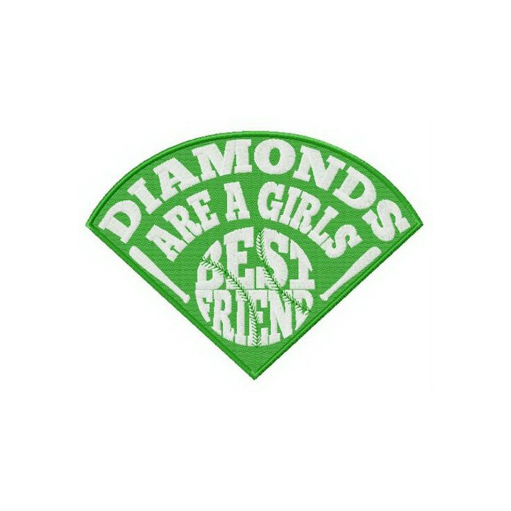 Diamonds are girl's best friend fan embroidery design - Embroidery Design