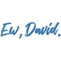 Ew David embroidery design featuring a playful motif inspired by the entertainment industry, perfect for stitching.