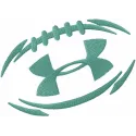 Under Armour football logo embroidery design preview showcasing intricate stitching patterns for apparel.