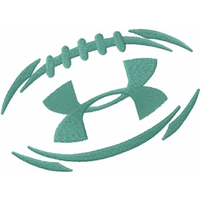 Under Armour football logo embroidery design preview showcasing intricate stitching patterns for apparel.