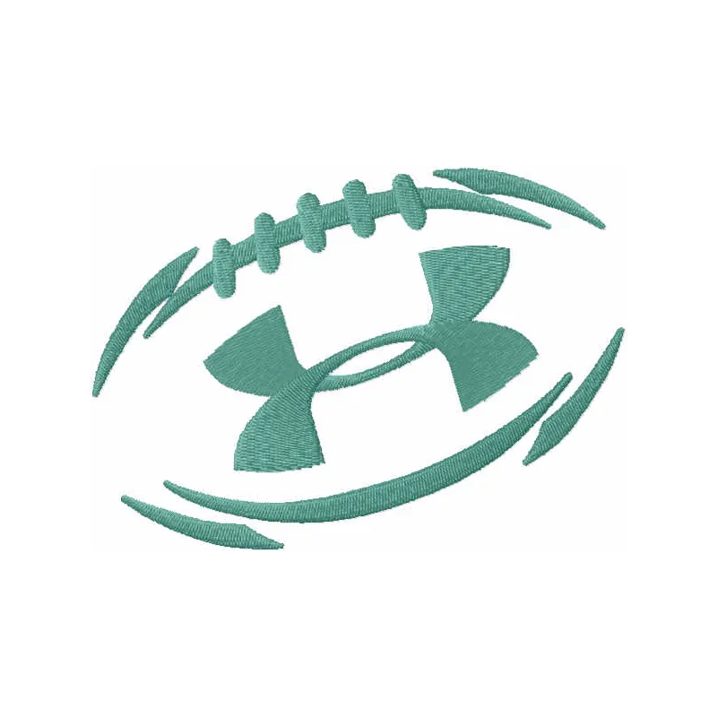 Under Armour football logo embroidery design preview showcasing intricate stitching patterns for apparel.