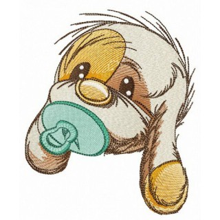 Adorable puppy with dummy embroidery design - Embroidery Design