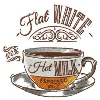 Flat white embroidery design - Embroidery Design