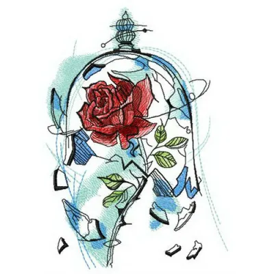 Preview of the Rose Breaks Dome embroidery design featuring intricate floral details for creative stitching projects.