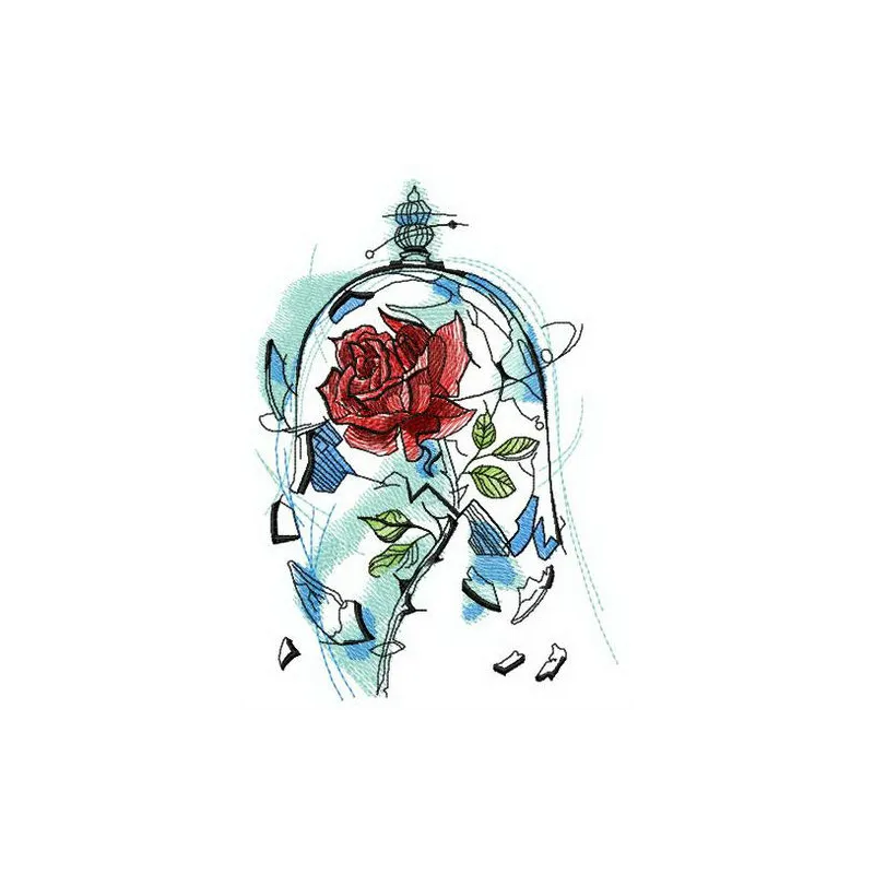 Preview of the Rose Breaks Dome embroidery design featuring intricate floral details for creative stitching projects.