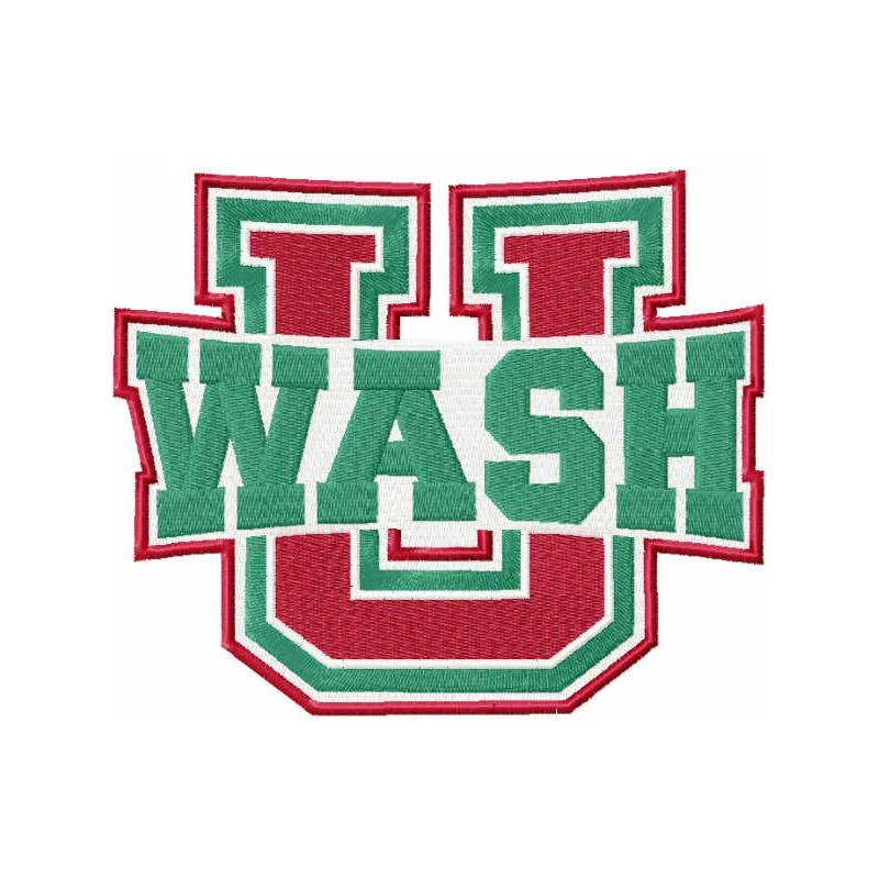 Washington University Bears embroidery design featuring a spirited bear mascot for college sports projects.