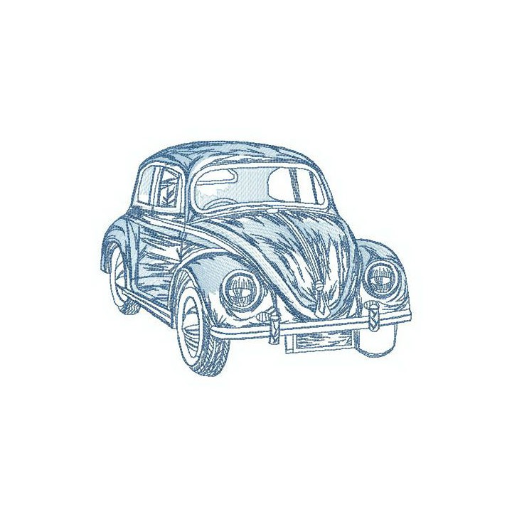 Volkswagen Bug sketch embroidery design - Embroidery Design
