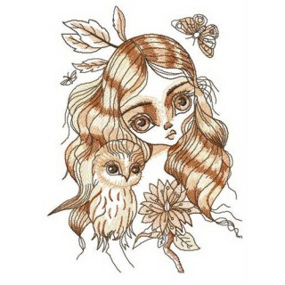 Forest kid embroidery design - Embroidery Design