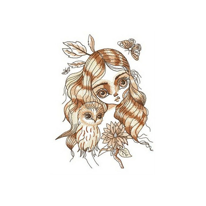 Forest kid embroidery design - Embroidery Design