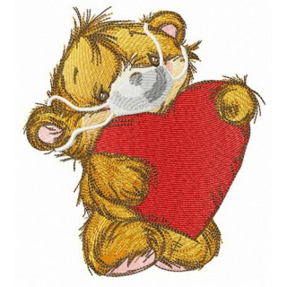 Bear with medical mask embroidery design - Embroidery Design