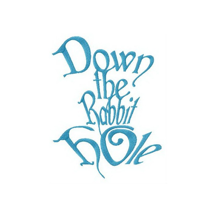 Down the rabbit hole embroidery design - Embroidery Design