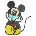 Quarantine is boring embroidery design featuring Mickey Mouse, ideal for stitching on t-shirts and tote bags.