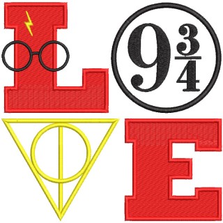 Love Harry Potter embroidery design - Embroidery Design