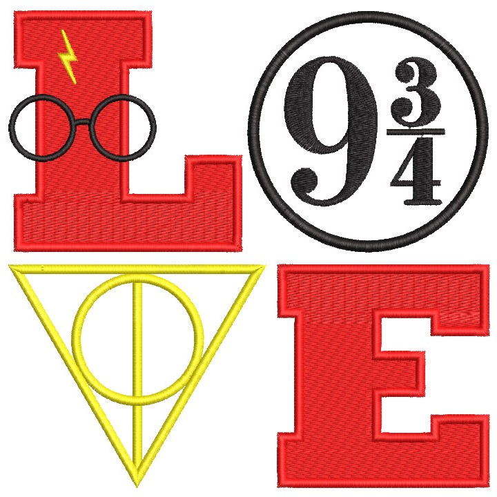 Love Harry Potter embroidery design - Embroidery Design