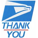 Preview of Thank You Essential Workers Delivery USPS Mail embroidery design featuring a heartfelt tribute to delivery worker…