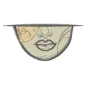 Embroidery design featuring a stylish woman's lips, perfect for creative patterns on clothing and accessories.