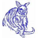 Australian kangaroo embroidery design showcasing detailed stitching for animal-themed projects.